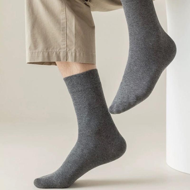 Versatile Solid Color Mid Tube Socks Japanese Casual Breathable Pile Socks Comfortable