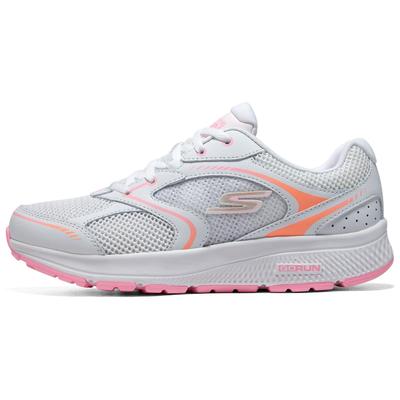 Go Run Consistent Round Toe Lace-Up Low-Top Running Shoes Women Sneaker White Pink 896225-WPK