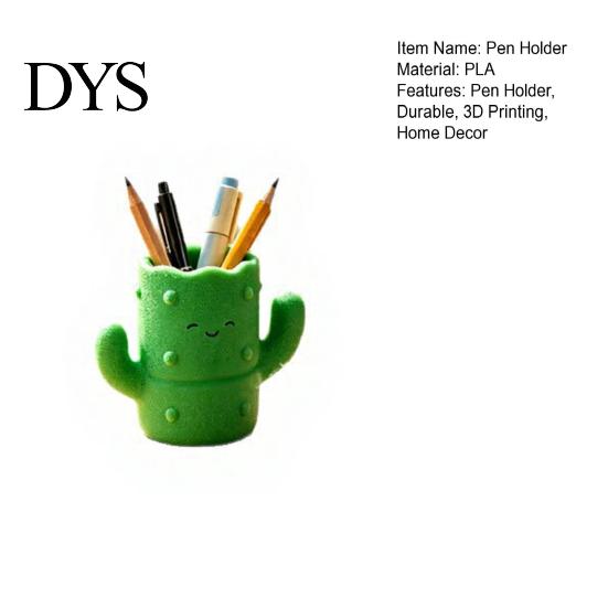 Cute Makeup Brush Cup Cactus Shape Pen Holder, 3D Printed Pencil Organizer, Desktop Office Supplies Organizer Storage Tube, for Brushes And