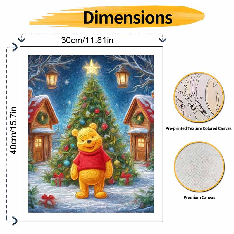 Disney Winnie the Pooh Christmas Oil Painting Hand Painting Coloring Painting Handmade Diy Home Decoration Gift