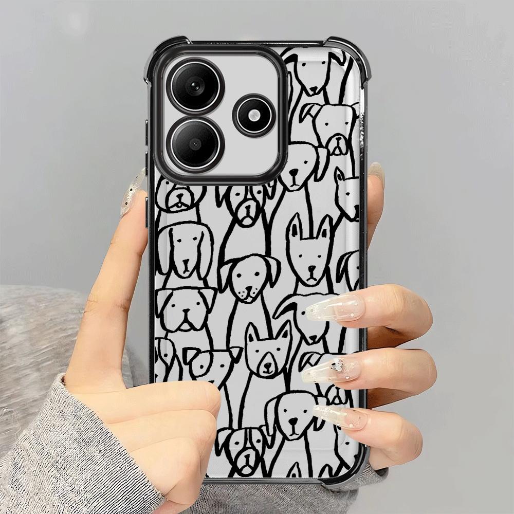 Case for Redmi Note 14 Pro Plus 12 11s A3 A5 9 Pro 11 Note 13 K80 10 Lite 13C Phone Cover Cartoon Wolf Dog