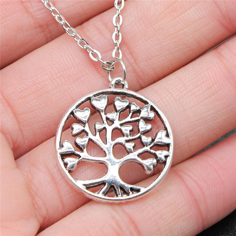 Tree of Life Floral Mandala Pendant Antique Bronze Metal Bridesmaid Choker Necklace Trendy Gift