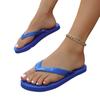 2025 new women's flip-flops flat-bottomed beach toe rubber sole solid color casual and lightweight 1.5cm slippers