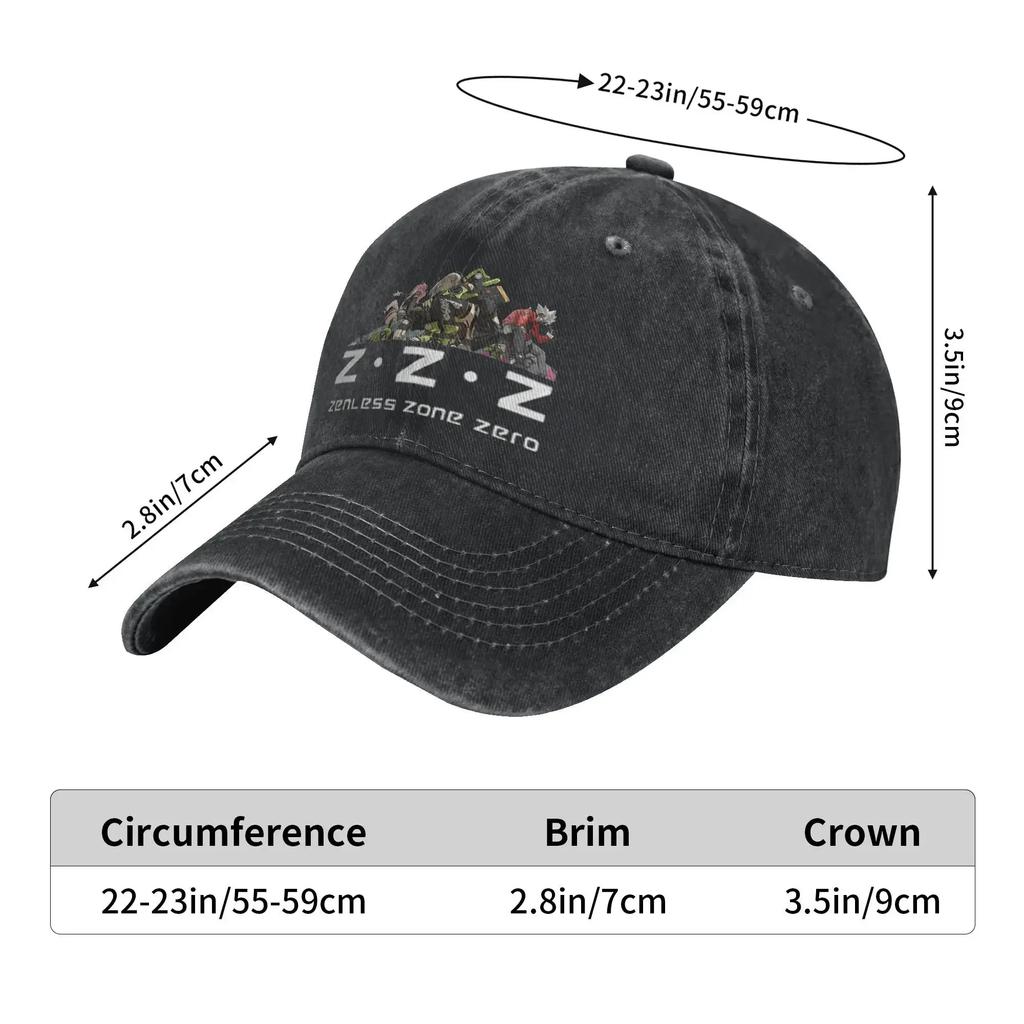 Zenless Zone Zero Video Game Sun Baseball Cap Couple Washed Hats High Quality Print Sports Baseball Caps Birthday Present