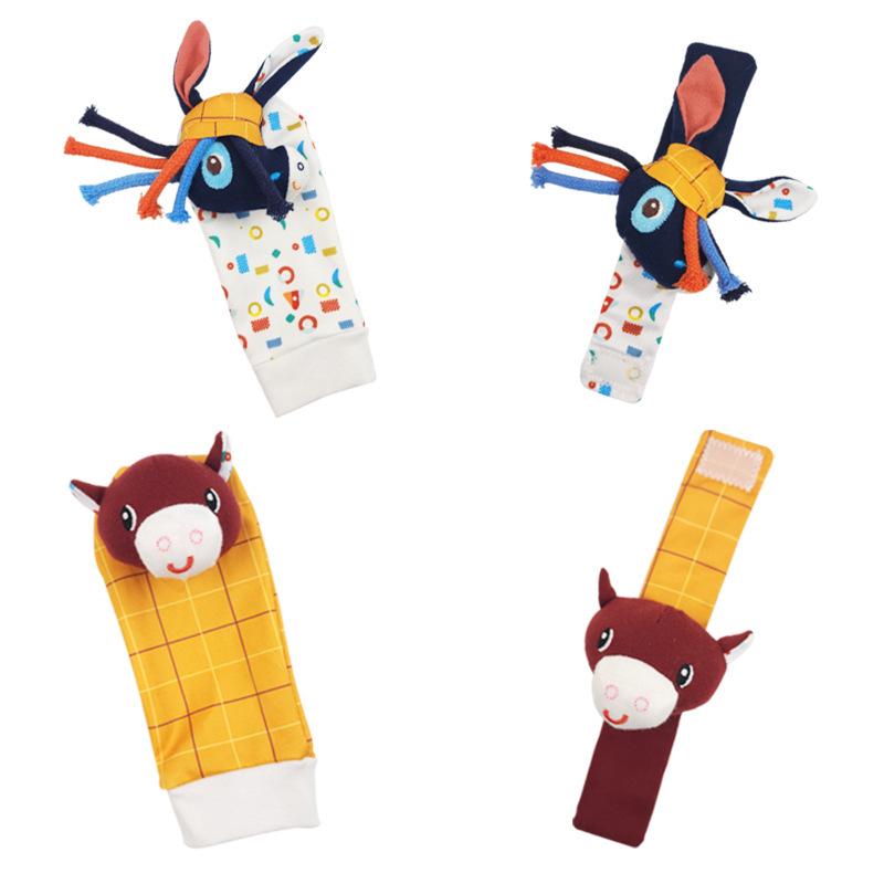Set di sonagli da polso e caviglia per animali del bosco - Giocattoli a campanella educativi multi-stile