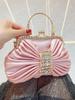 Fashionable Luxury Diamond Women Luxury Clutch Bag Wedding Crystal Ladies Designer Clutch Purse Handmade Pearl Decoration