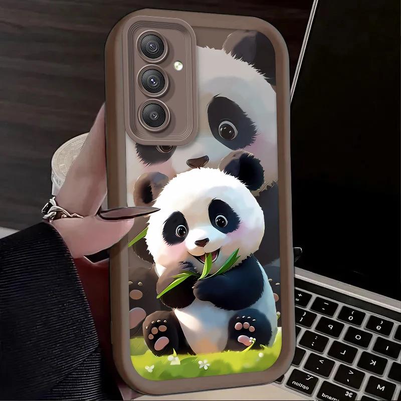 Super Cute Panda Lovely For Samsung Galaxy Case S24 S23 S22 S21 Ultra Plus Fe A55 A54 A53 A52 A35 A25 A15 A14 5G Phone Y2k Cover