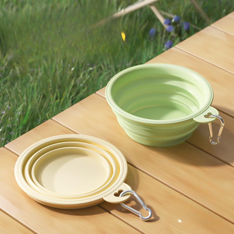 Macaron Color Silicone Folding Pet Bowl Portable Dog Food And Water Bowl For Outdoor Travel And Camping Trips MIT