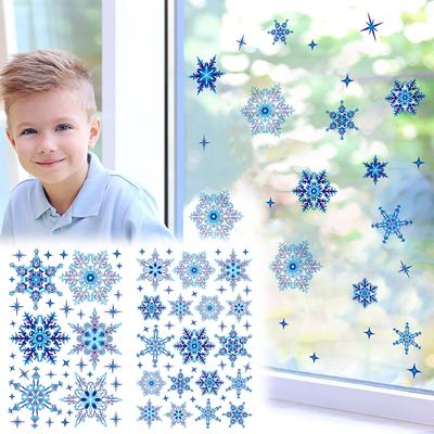 Snowflake Sticker Mall Window Sticker  Sticker Wall Sticker Set Christmas Decoration