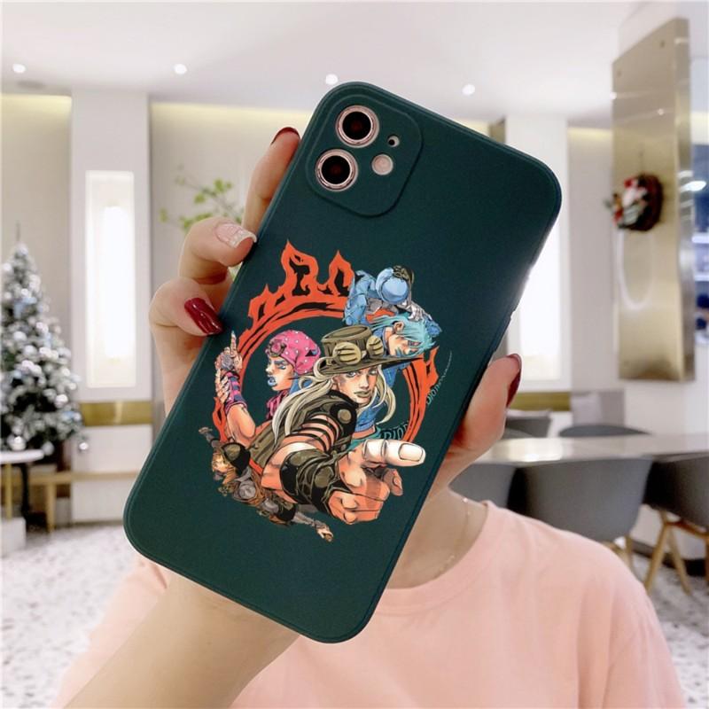 Cortoon JOJO'S BIZARRE pouzdro na telefon pro iPhone 14 11 12 13 Pro Max X XR XSMax 6 6S 7 8 Plus SE 2022 Měkký čtvercový barevný kryt telefonu