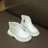 Kids Silver Holographic Elastic Panel Side Zipper Chelsea Ankle Boots