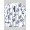 Spring and Autumn Ladies Half Zipper Long Sleeve T-Shirt Blue Purple Berry Stripe Printing, Daily Casual