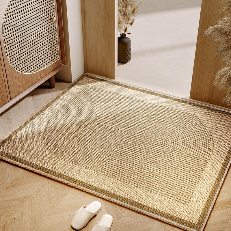 Simple Linen Floor Mat, Water-Absorbing Quick-Drying Non-Slip Mat, Home Floor Mat Entrance, Door Rub Foot Carpet