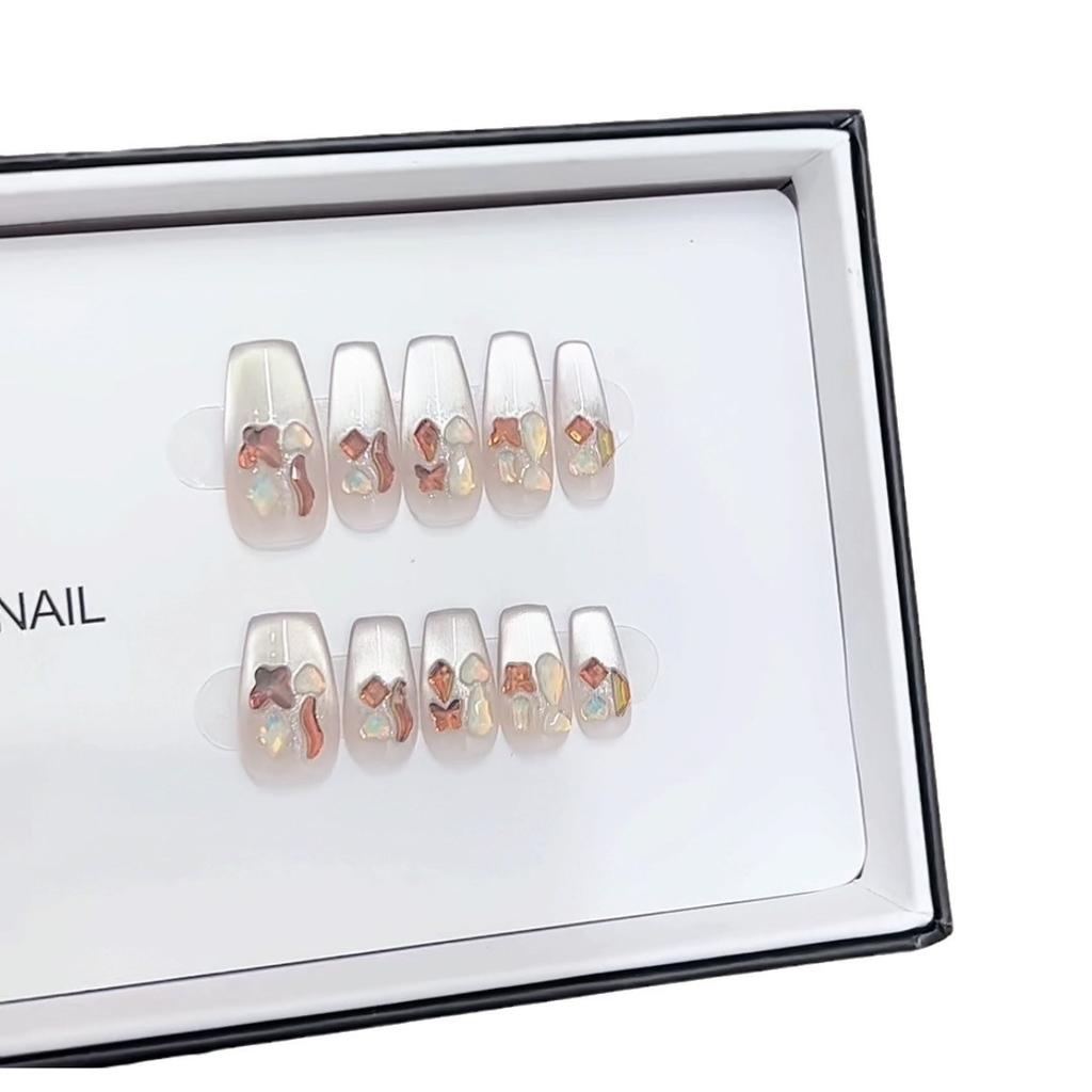 Pure Hand-made Phototherapy Wearable Nail Tablets Frozen Time Wearable Nail Finished Product Reusable Nail Patches