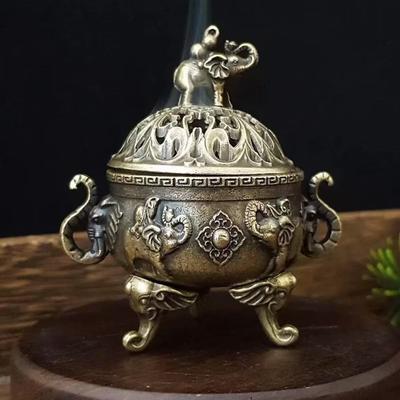 Ding Purifies The Air and Becomes A Sandalwood Small Aromatherapy Magic Lamp Incense Burner Alloy Heart Image Agarwood Lasting Indoor