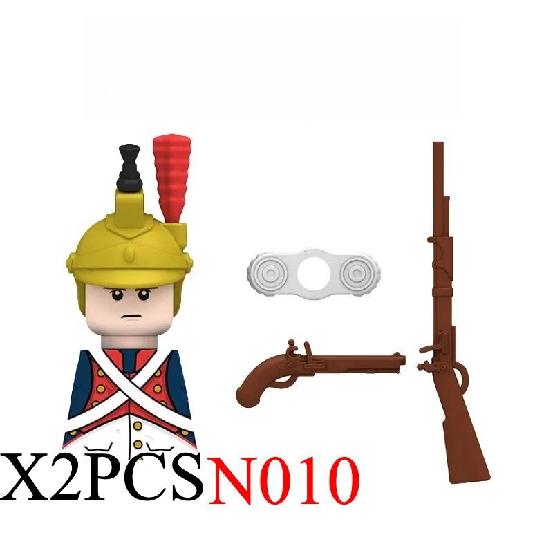 Medieval Napoleonic War Soldiers Figures Military MOC Building Block Knights British French Fusilier Rifles Weapon Kids Toy B08