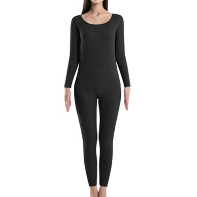 Men Underwear Set Solid Color Elastic Lady Thermal Long Johns Warm Bottoming Baselayer Full Sleeve Comfortable Dressing