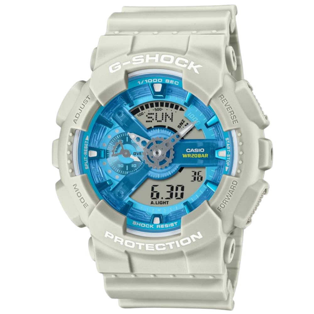 Casio Oasis Beige Blue Dial Analog Digital Watch G-Shock GA-110AS-5A бежевый