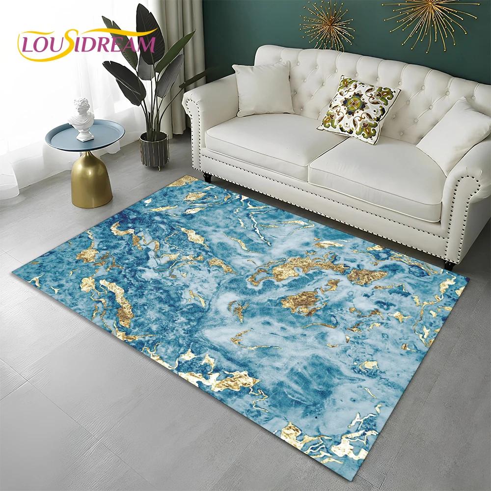 Green Gold Blue Black Marble Nordic Carpet Rug for Home Living Room Bedroom Sofa Doormat Decor,kid Area Rug Non-slip Floor Mat