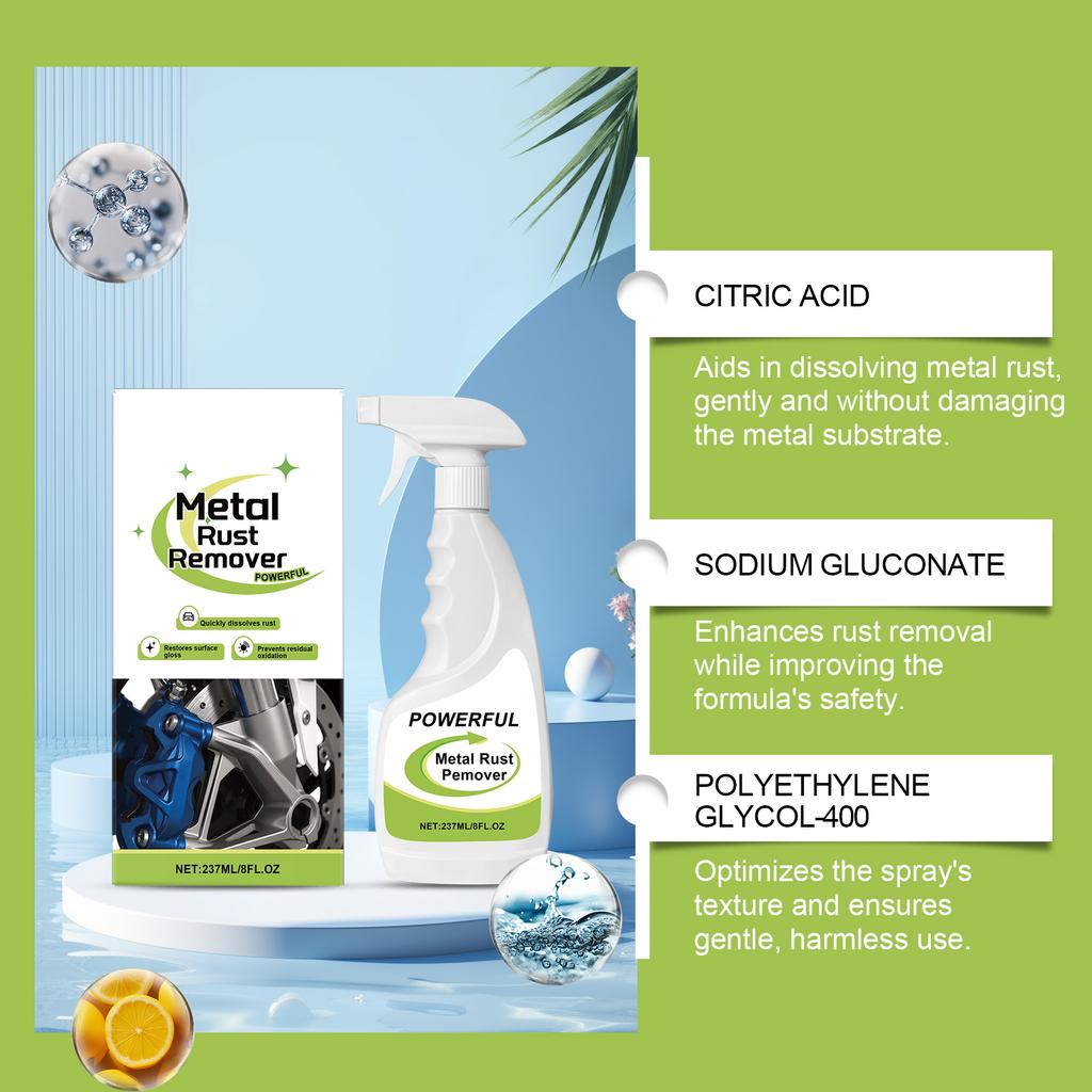 Wheel Cleaner, Iron Removal Spray For Car Detailing, Cleans Iron Particles From Car Paint, Wheels, Motorcycles, RVs And Boats(237ml)