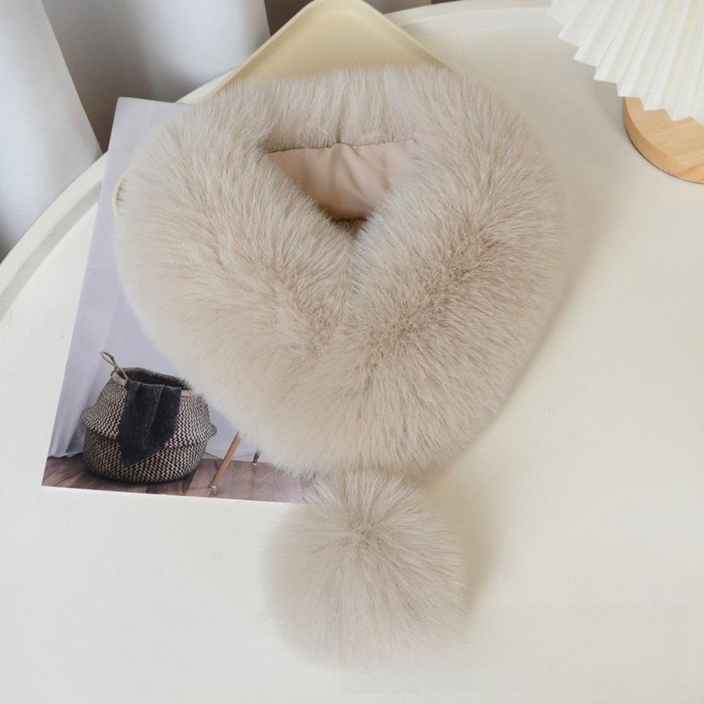 Thickened Imitation Fur Scarf Magnetic Cross Neck Warmer Gifts Plush Scarf  Girl