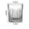 Gestreiftes, schlichtes, transparentes Kristallglas, Whiskyglas, Saftglas, Wasserglas