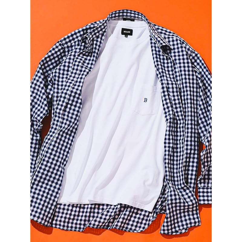 [Beams] S/S TEE B logo pocket T-shirt men's WHITE L 11041320803