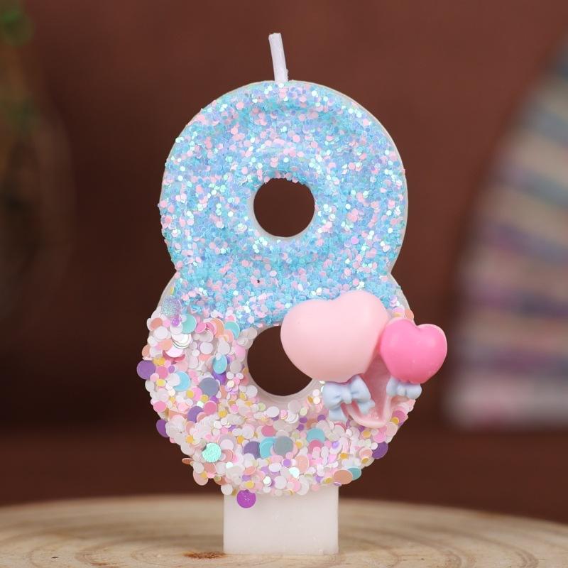 Creative Balloon Numbers Birthday Candles Cake Decoration Party Holiday One Year Old Handmade Candles 0-9