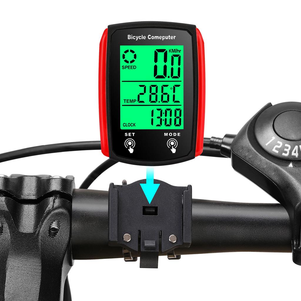 Wired Bike Computer 19 Functions Touch Bike Speedometer Odometer Waterproof Bicycle   Computer with Backlight