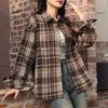 Navava Women S caSual Retro Check Long Sleeve Shirt Nb2992