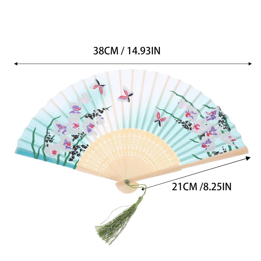 4Pcs Multicolor Bamboo Folding Fan Traditional Chinese Fan for Decor