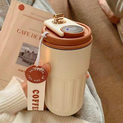 Stylish 316 Stainless Steel Thermos Cup with Temperature Display for Men and Women