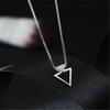 Creative Geometric Personality Fashion 925 Sterling Silver Jewelry Triangle Crystal Clavicle Chain Pendant Necklaces HZX150