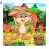20Pcs Wooden Puzzle Toys Cartoon Animals Intelligence Educational Kids Gift