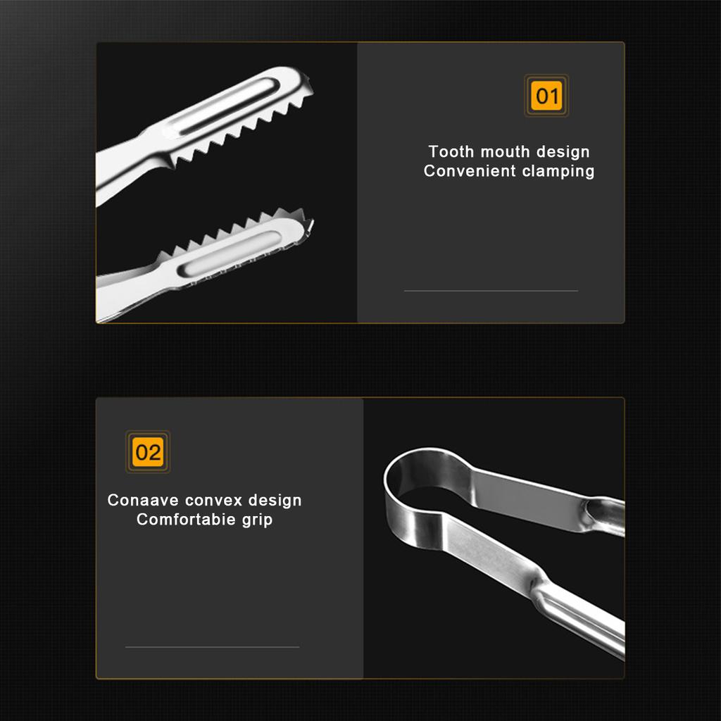 Lengthened Non Slip Stainless Steel Food Tongs Meat Bread Clip Barbecue Grill Buffet Clamp Cooking Tools Kitchen Accessories