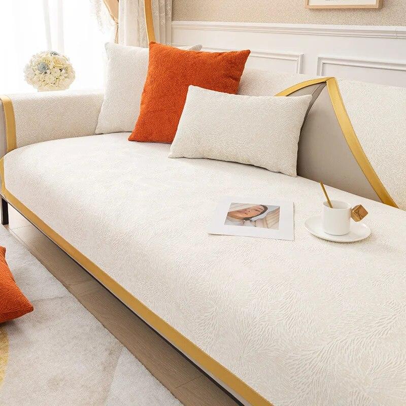 Chenille Sofa Covers Anti-slip Fengwei Phnom Penh Four Season Couch Towel Seat Cushion for Living Room Sectional Sofa Slipcovers