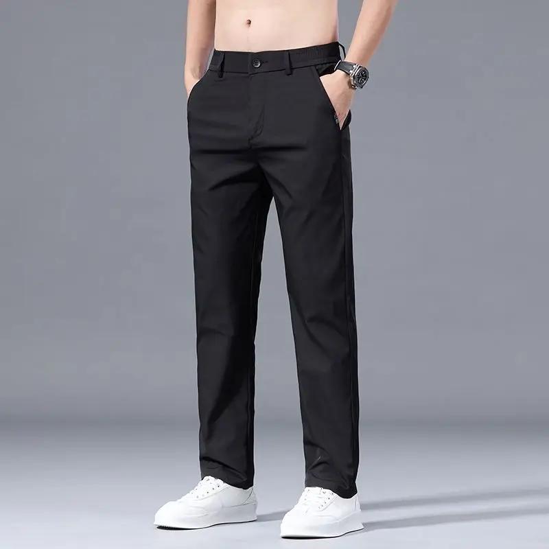 

2026 Spring Summer Men Business Casual Pants Men Classic Solid Color Pants Men Fashion Black Pants Men Joggers Slim Trousers 34 чорний