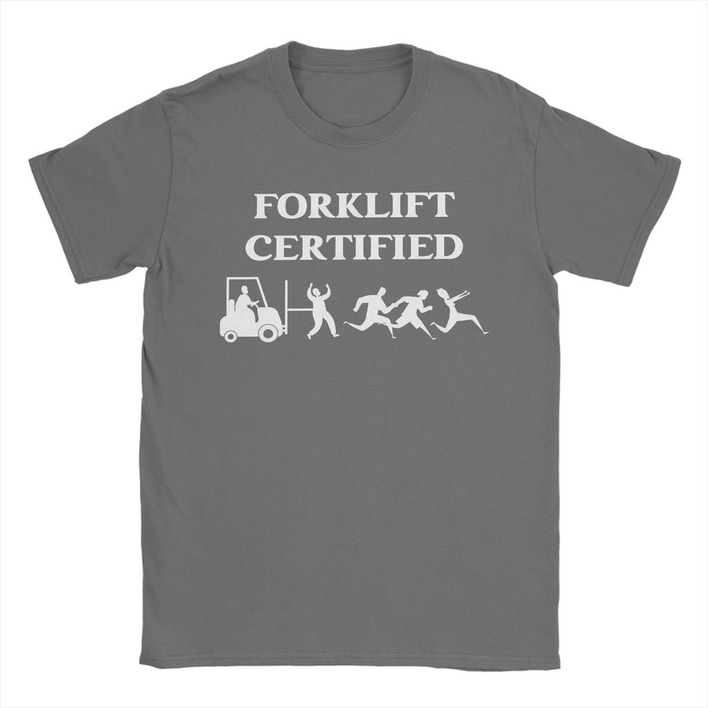 Printed Forklift Certified Funny Forklift Driver Operator T Shirt for Unisex Women 100 Cotton Tshirts Short Sleeve Clothing