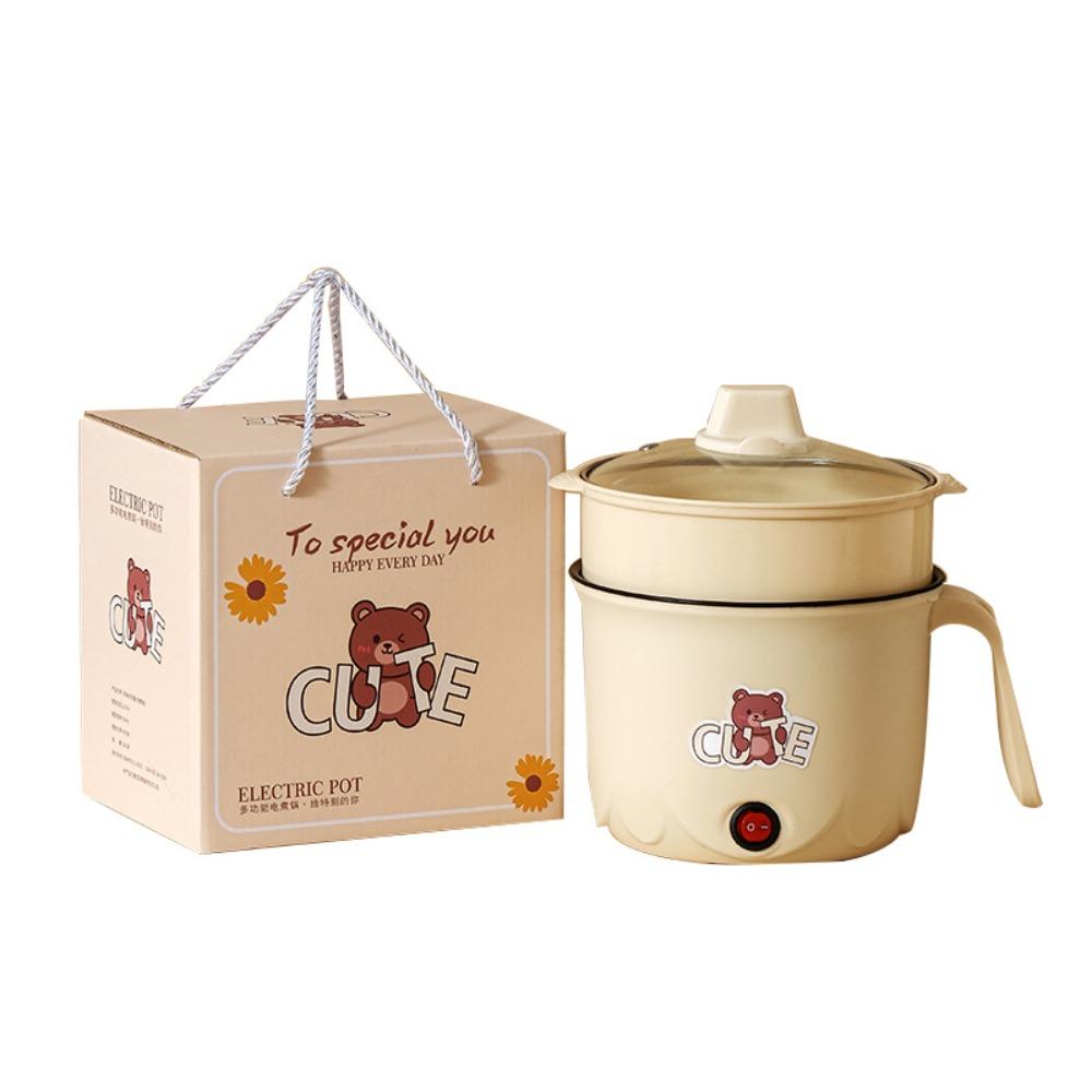 

Double Layer Cartoon Cooking Pot Dry Boil Protection Non-stick Hot Pot Household 18cm Non-stick Pan