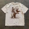 Retro Holzfäller Cowboy auf einem Bären reitend 90er Jahre Shirt, Vintage Wander T-Shirt