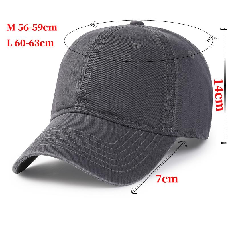 Big Head XXL Baseball Cap for Men Solid Color  Casual Plus Size Sport Snapback Adjustable Outdoor Hats 56-60CM 60-63CM