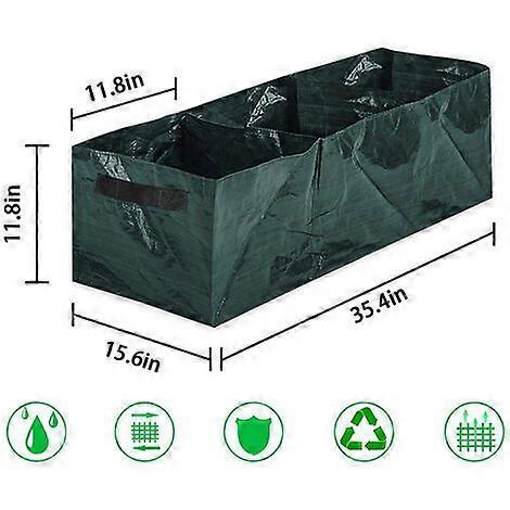 Set aus 2 Hochbeeten - 4 unterteilte Gitter Quadratisches Hochbeet Stofftasche