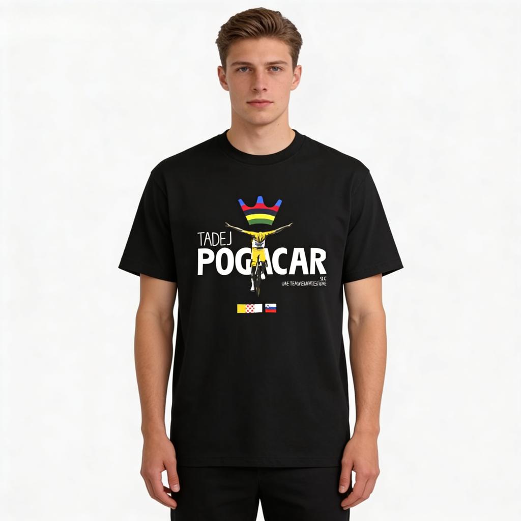 2026 Unisexs Tadej Pogacar Cycling Team Tshirt Cotton Clothing Summer Tour De France Shorts Oring Tshirt