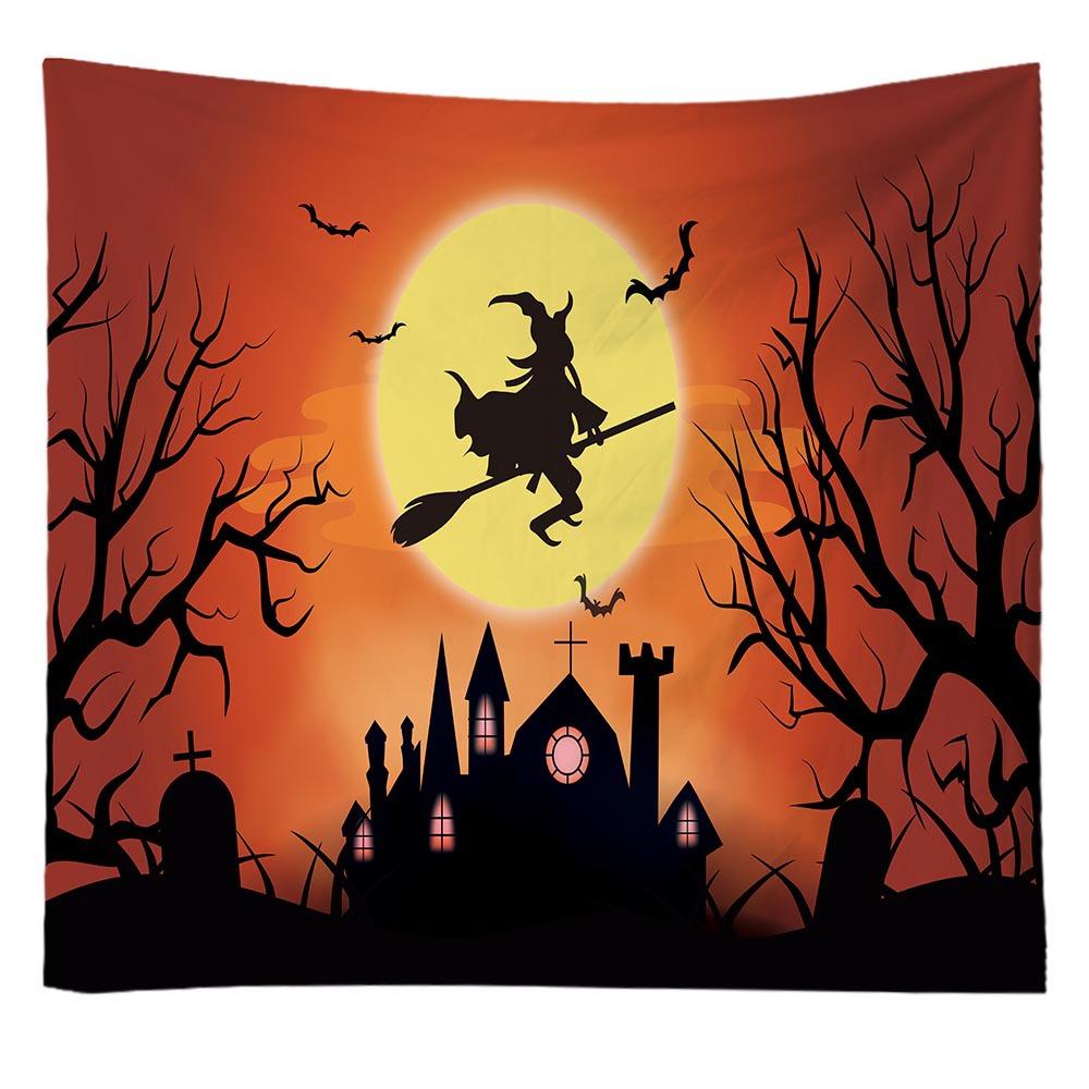Home decoration halloween ghost print tapestry wall hanging European and American ins halloween decoration 230x180cm tapiz