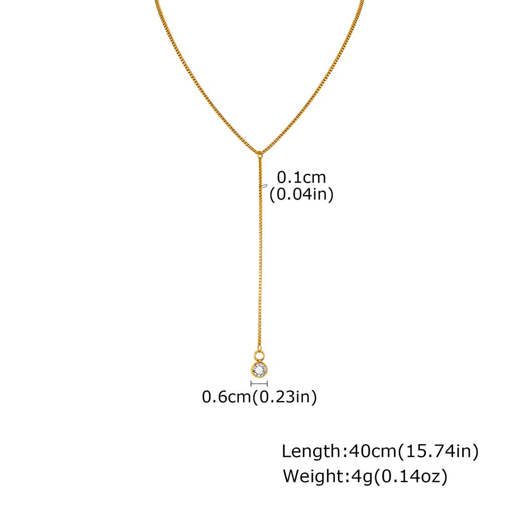 Stainless Steel Y Shape Pearl and Cubic Zirconia Pendant Neckalace For Women, Minimalist Personal Gold Plated Jewelry
