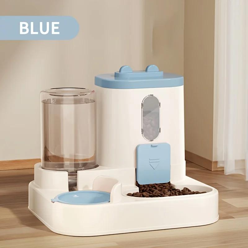 2-in-1 Cat Food Dispenser with Water and Food Integration, Fully Automatic Feeding and Cute Design