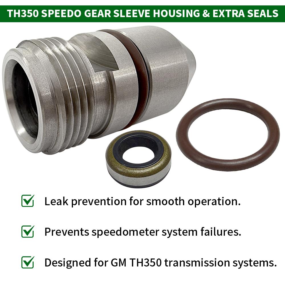 TH350 Speedo Gear Sleeve Housing & Extra Seals For GM Turbo 350 Speedometer Adapter