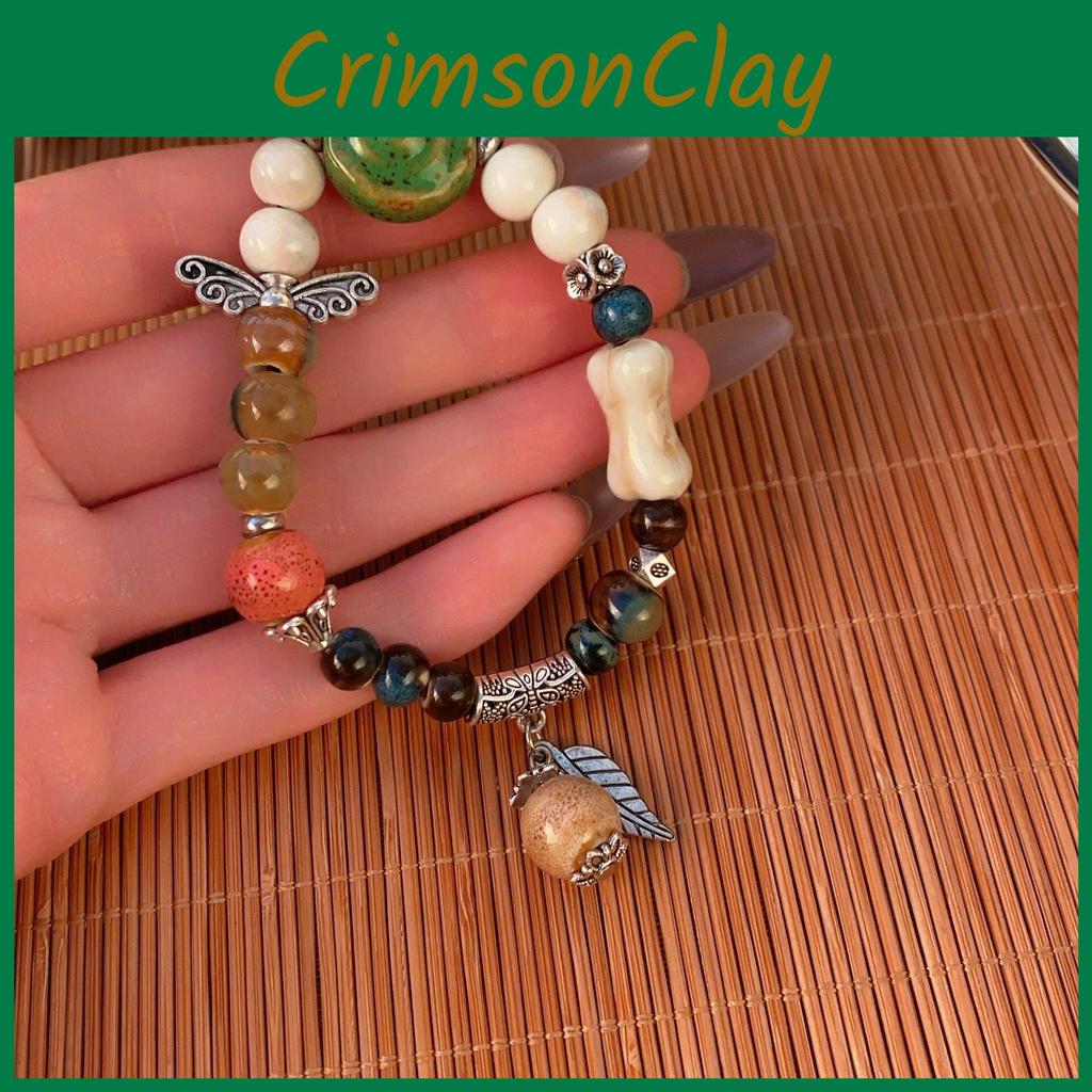 Ceramic Leaf Butterfly Bracelet Gifts Jewelry Fashion Decoration Unisex Gift