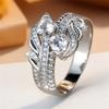 Cute Female White Zircon Love Heart Stone Silver Color Wedding Jewelry Promise Engagement Rings For Women