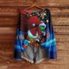 Women's Fashion Long Sleeve Christmas Snowman Snowflake Print Jacket Cardigan